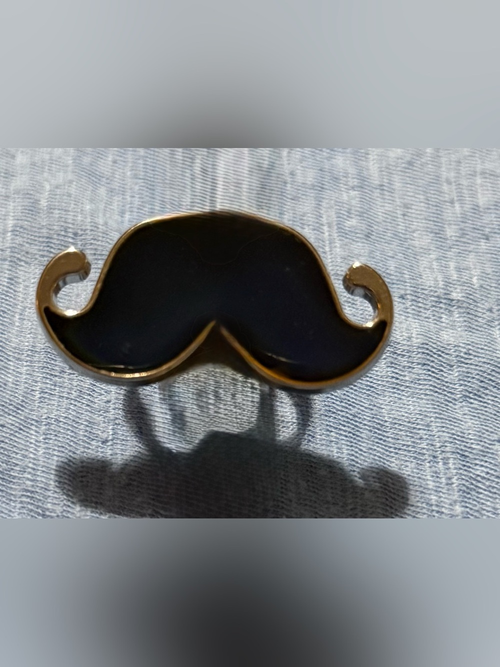 Black Mustache Signet Mood Ring